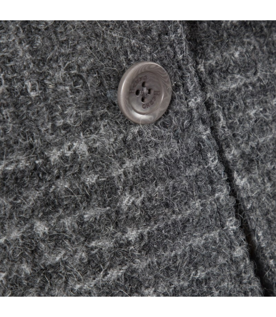 HERNO - Manteau gris à carreaux en laine