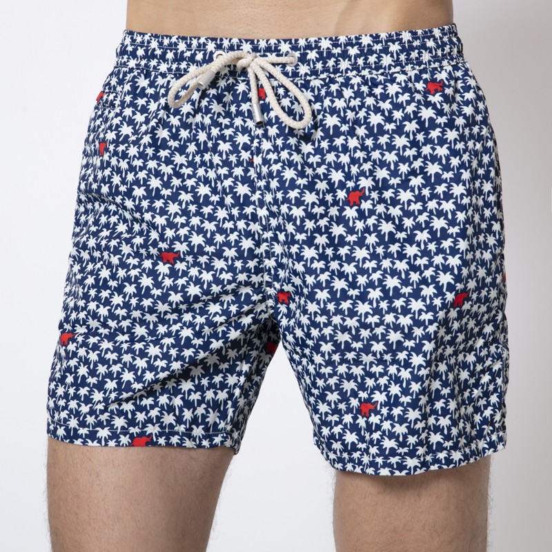 MC2 SAINT BARTH - Maillot de bain bleu marine Palmiers