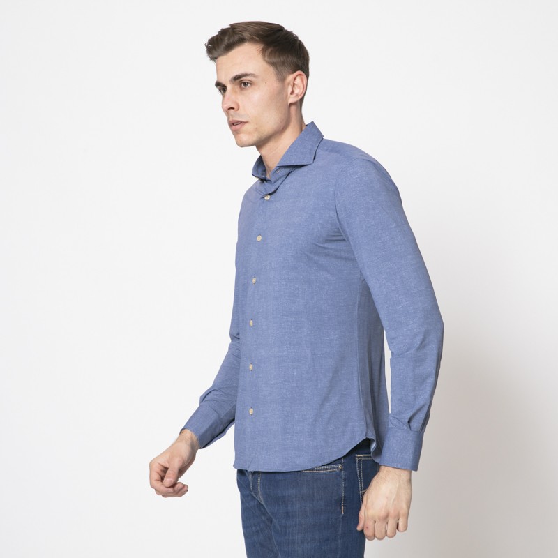 ORIAN - Chemise bleue fluide