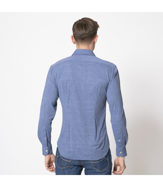 ORIAN - Chemise bleue fluide
