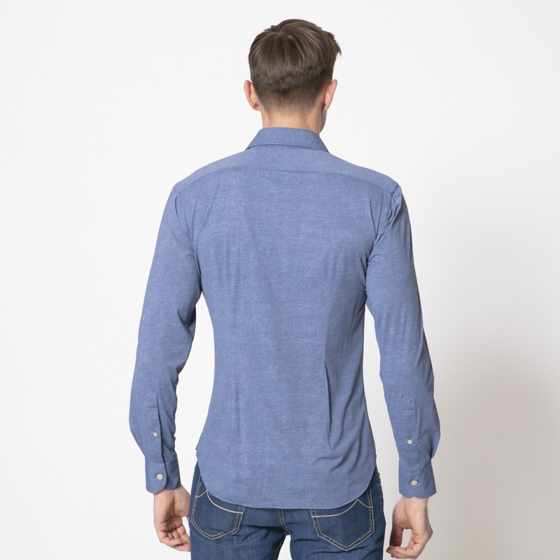 ORIAN - Chemise bleue fluide