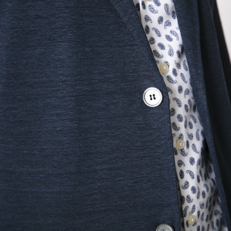 GRAN SASSO - Veste blazer bleu marine en lin