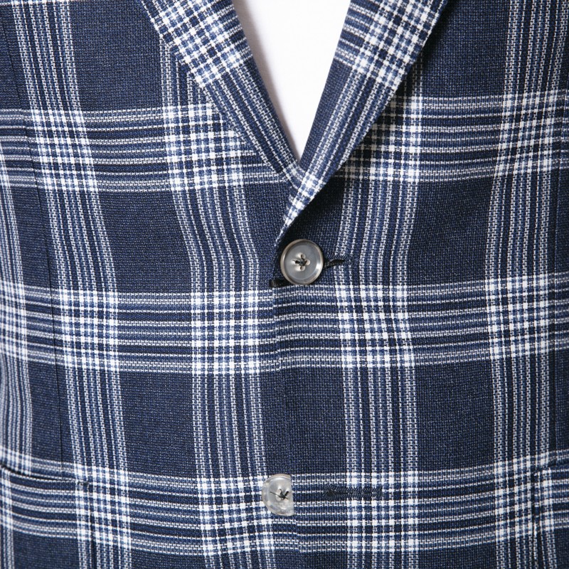 DUNCAN - Veste blazer bleu marine à carreaux