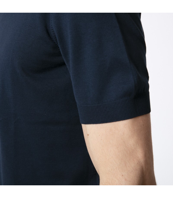 GRAN SASSO - T-shirt bleu marine en maille