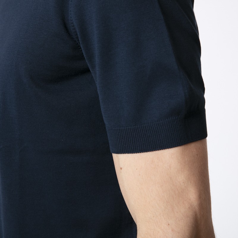 GRAN SASSO - T-shirt bleu marine en maille