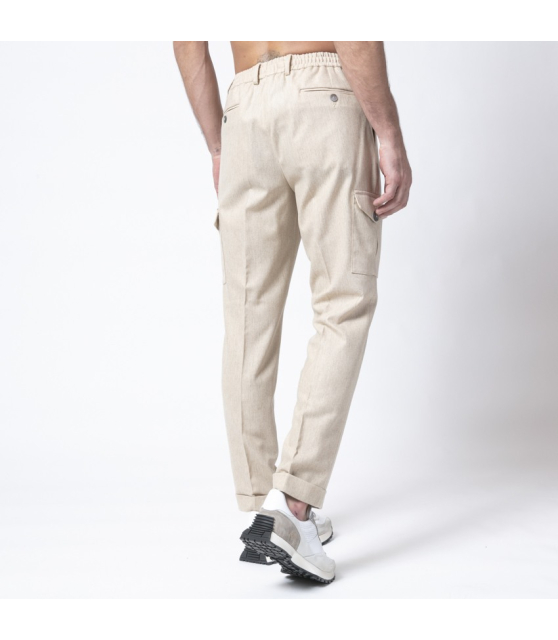 GRAN SASSO - Pantalon beige en laine
