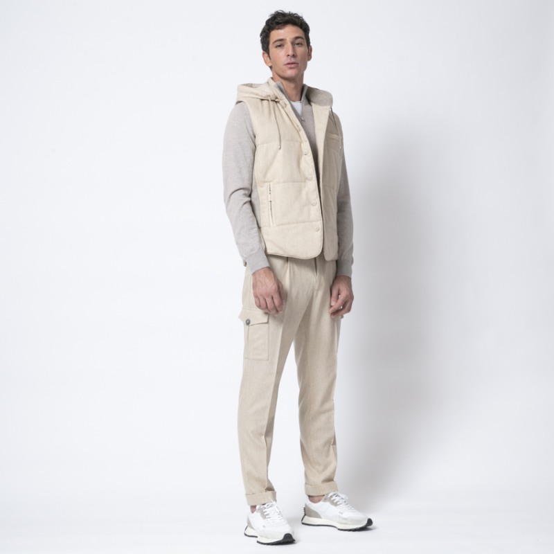 GRAN SASSO - Pantalon beige en laine