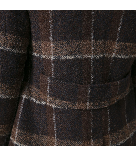 ORAZIO - Manteau à carreaux marron