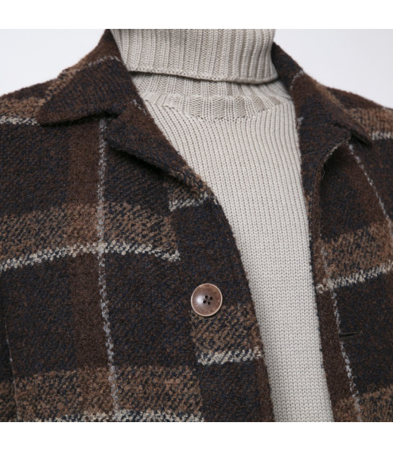 ORAZIO - Manteau à carreaux marron