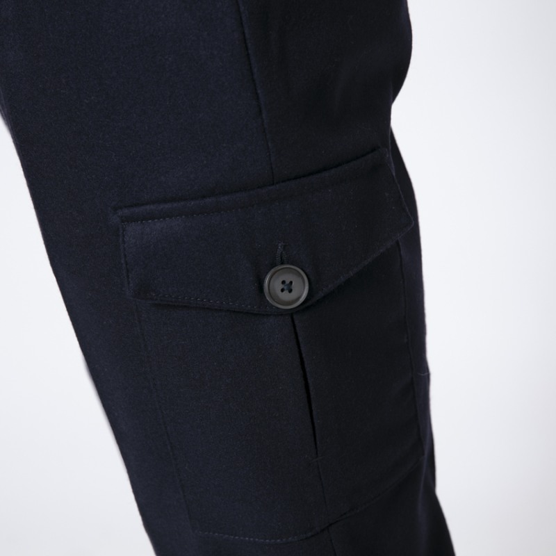 GRAN SASSO - Pantalon bleu marine en laine