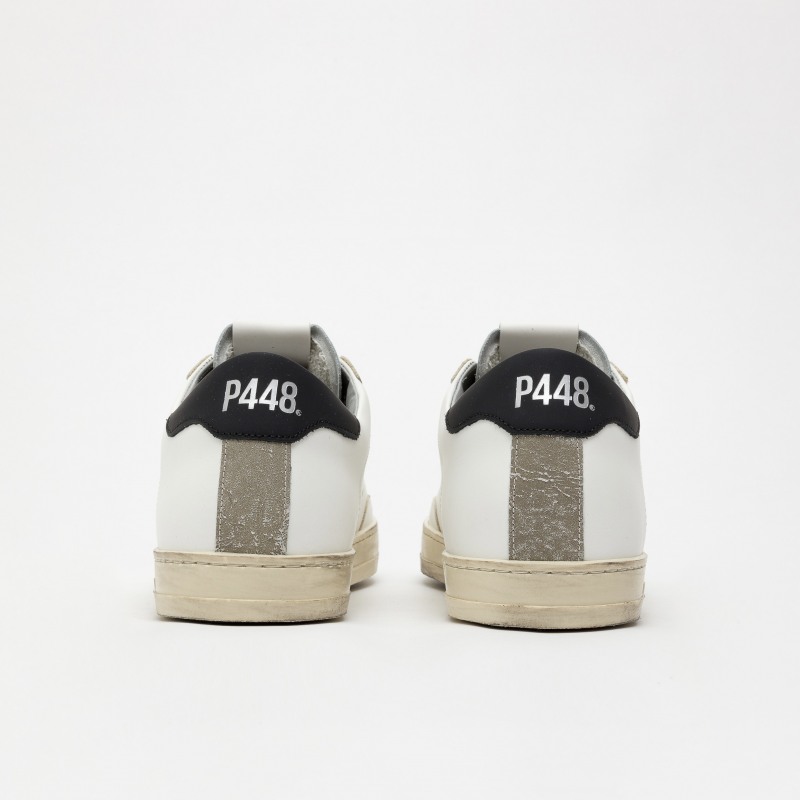 P448 - Sneakers basses blanc et gris