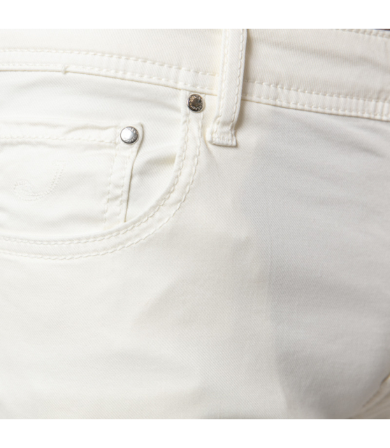 JACOB COHËN - Jeans blanc cassé en toile de coton