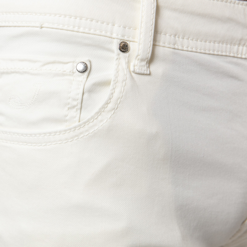 JACOB COHËN - Jeans blanc cassé en toile de coton