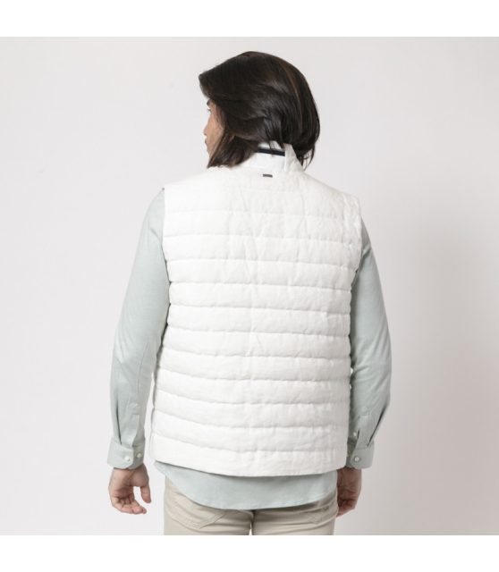 HERNO - Gilet blanc en lin sans manches