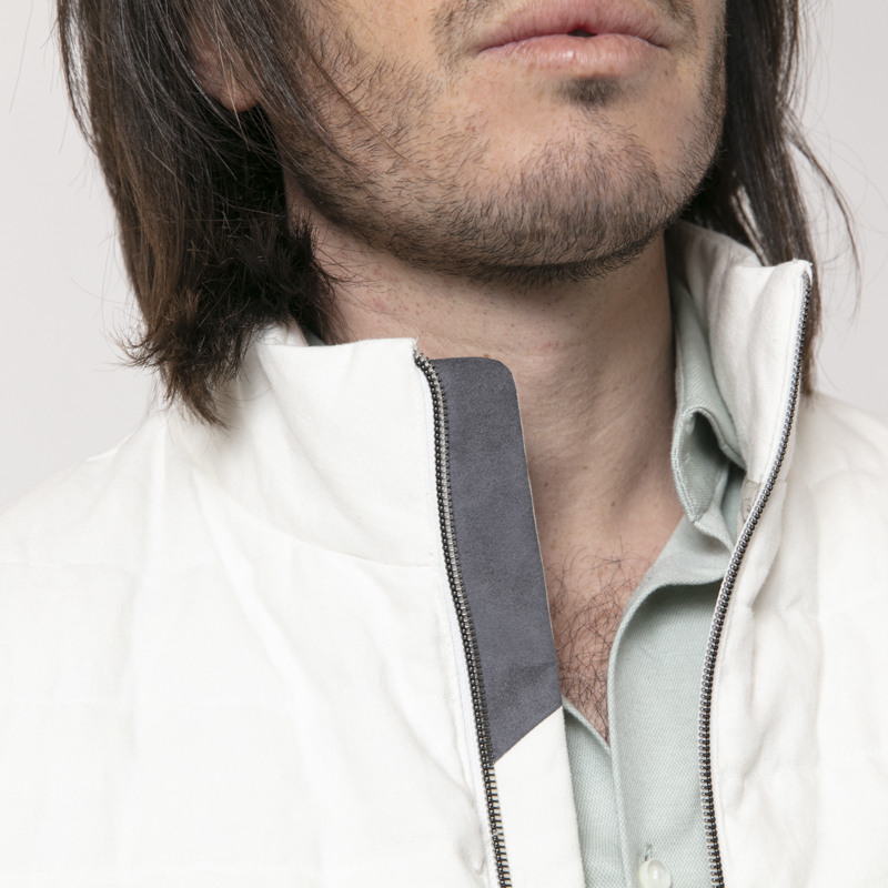 HERNO - Gilet blanc en lin sans manches