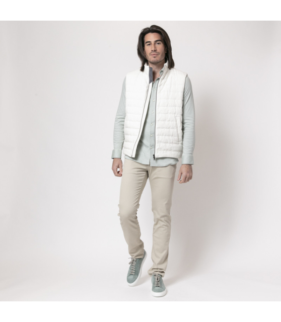 HERNO - Gilet blanc en lin sans manches