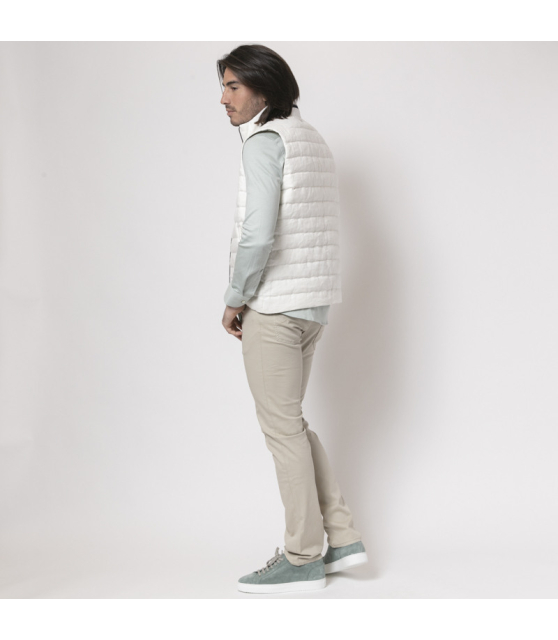 HERNO - Gilet blanc en lin sans manches