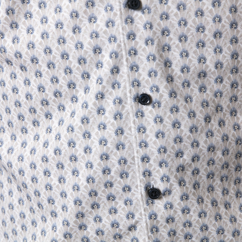 DESOTO - Chemise à motifs lotus beige et bleu