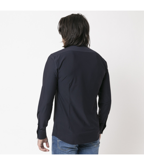 KARL LAGERFELD - Chemise bleu marine slim fluide