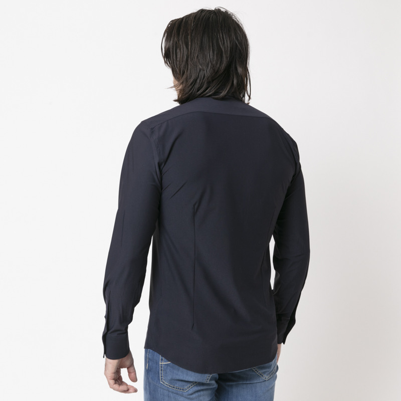 KARL LAGERFELD - Chemise bleu marine slim fluide