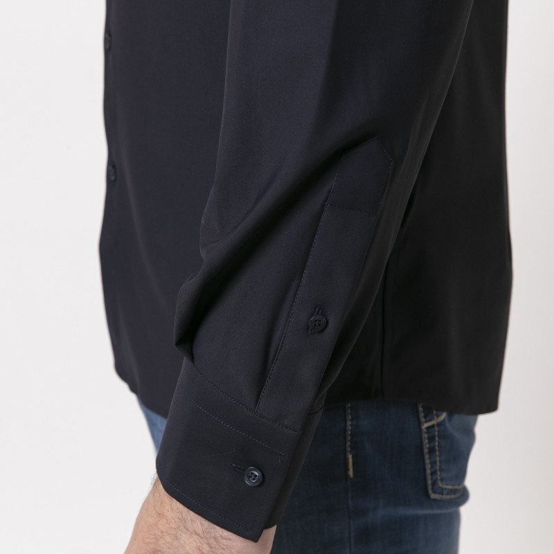 KARL LAGERFELD - Chemise bleu marine slim fluide