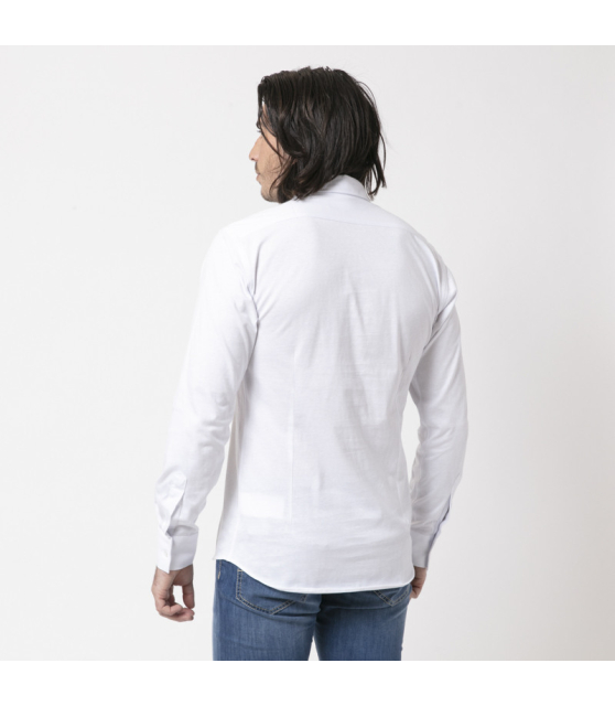 KARL LAGERFELD - Chemise blanche en jersey de coton