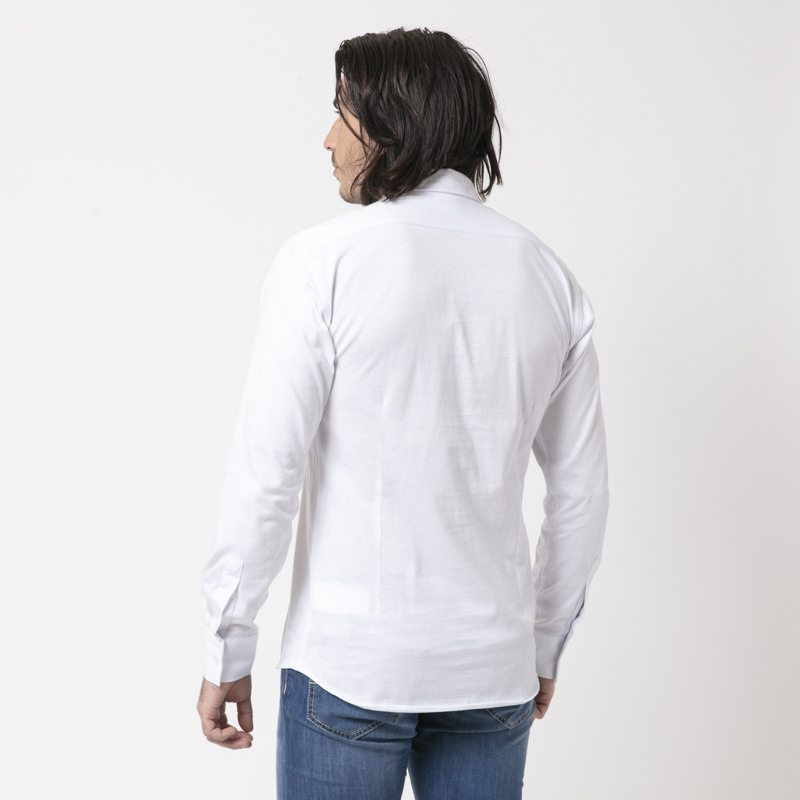 KARL LAGERFELD - Chemise blanche en jersey de coton