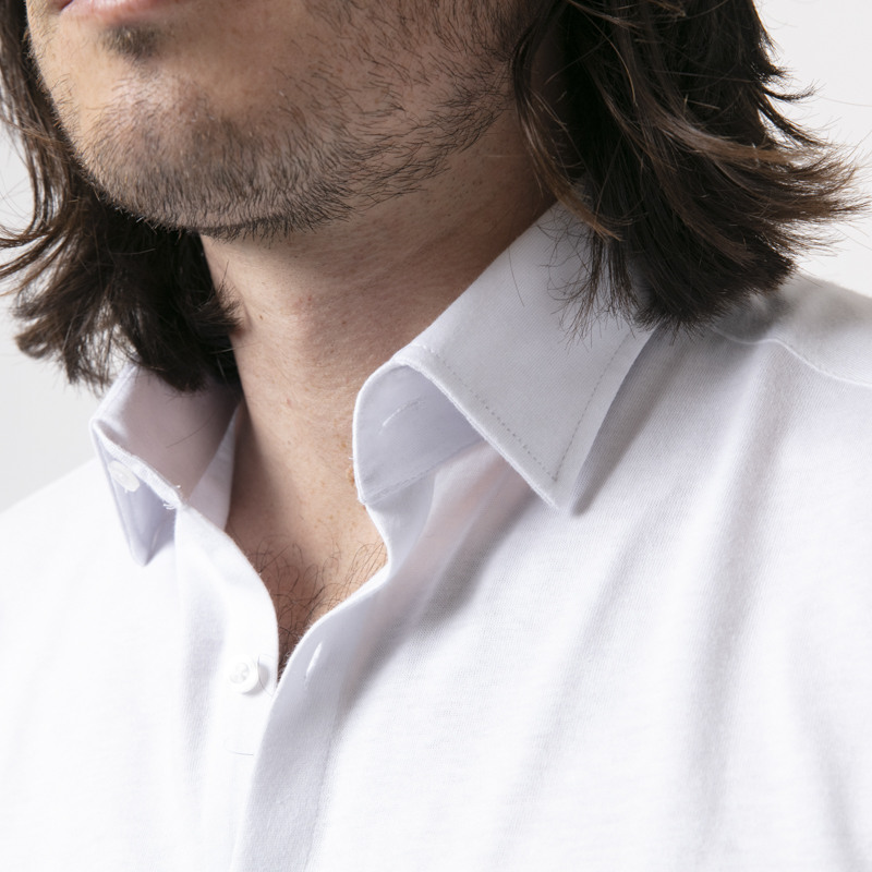 KARL LAGERFELD - Chemise blanche en jersey de coton