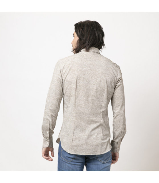 ORIAN - Chemise stretch beige chiné