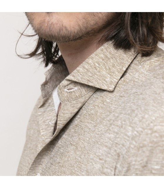 ORIAN - Chemise stretch beige chiné