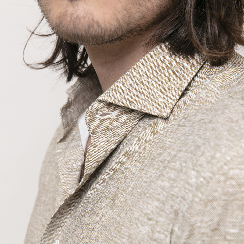 ORIAN - Chemise stretch beige chiné