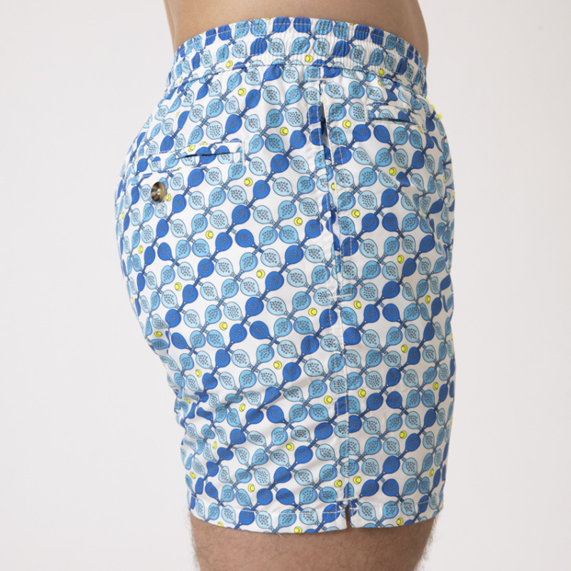 MC2 SAINT BARTH - Maillot de bain blanc à motifs Padel bleus