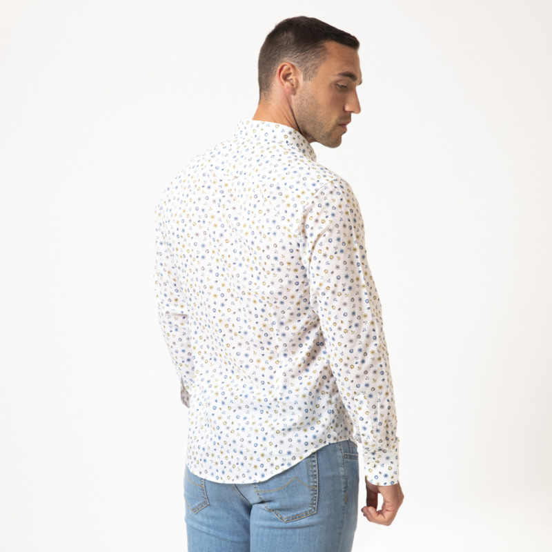 DUNCAN - Chemise blanche à motifs marins 2