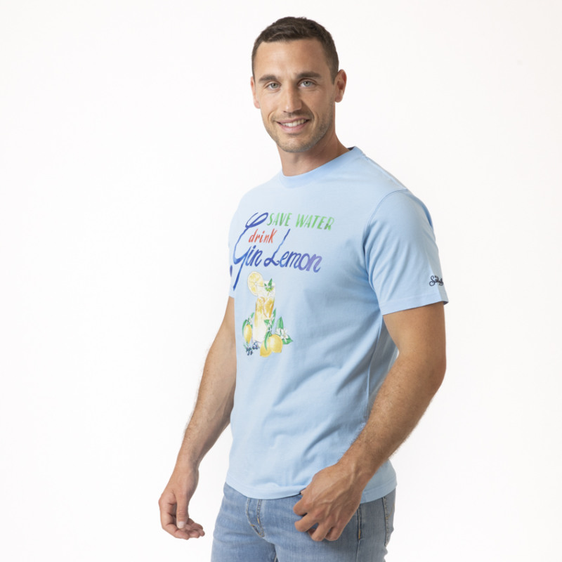 MC2 SAINT BARTH - T-shirt bleu "Drink Gin Lemon"