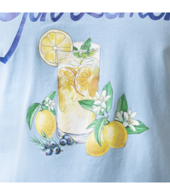 MC2 SAINT BARTH - T-shirt bleu "Drink Gin Lemon"