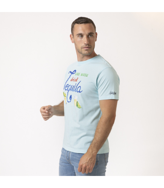 MC2 SAINT BARTH - T-shirt bleu turquoise "Drink Tequila"