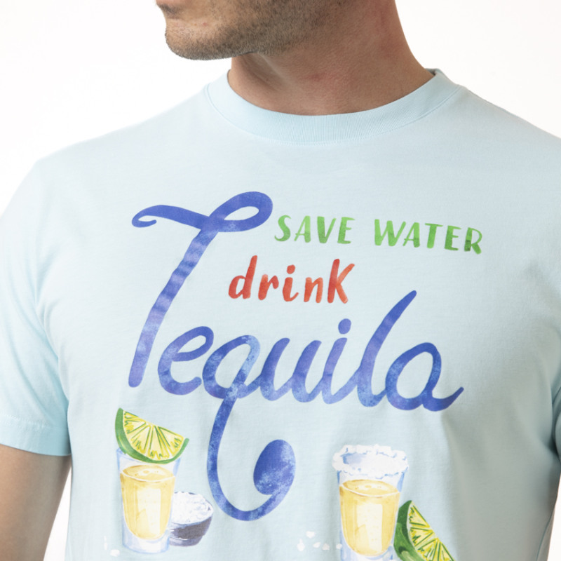 MC2 SAINT BARTH - T-shirt bleu turquoise "Drink Tequila"