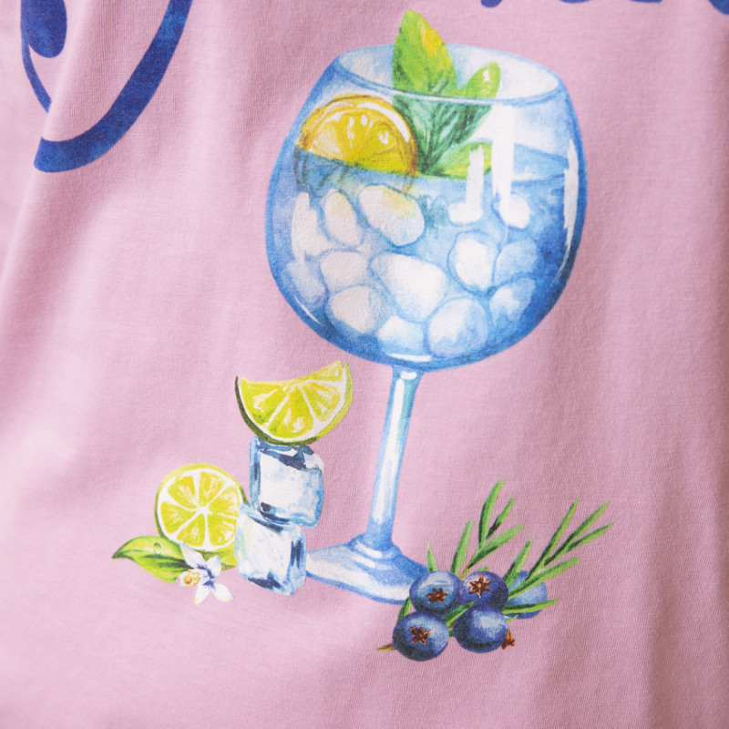 MC2 SAINT BARTH - T-shirt rose "Drink Gin Tonic"