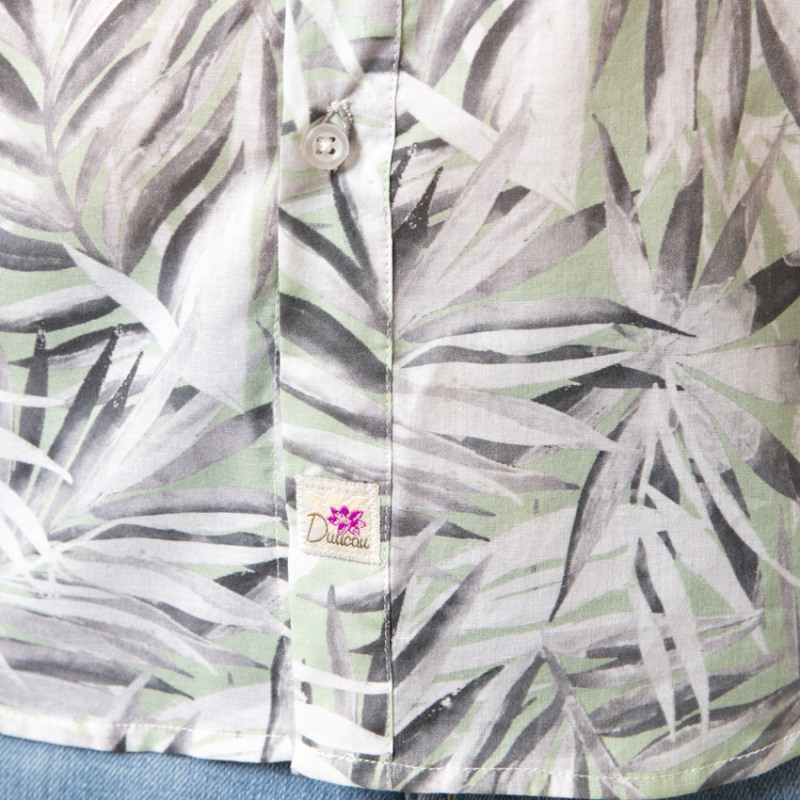 DUNCAN - Chemise vert d'eau à motifs palmiers