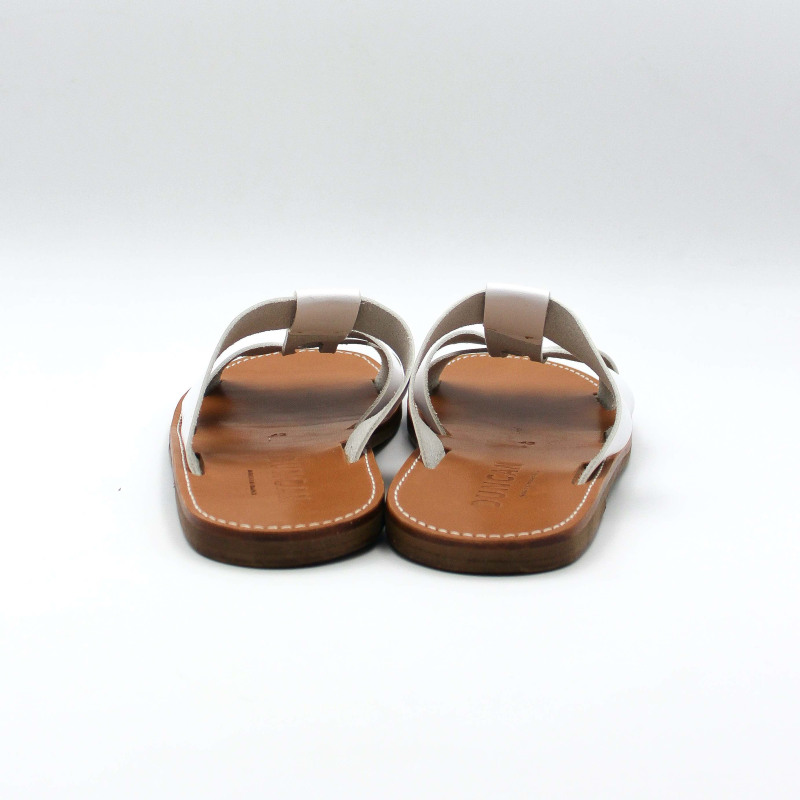 DUNCAN - Sandales blanches en cuir végétal