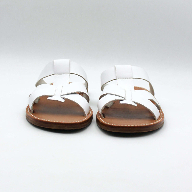 DUNCAN - Sandales blanches en cuir végétal