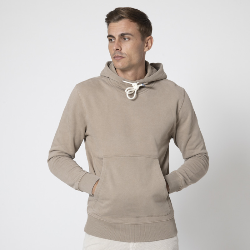 SSEINSE - Sweat taupe à capuche