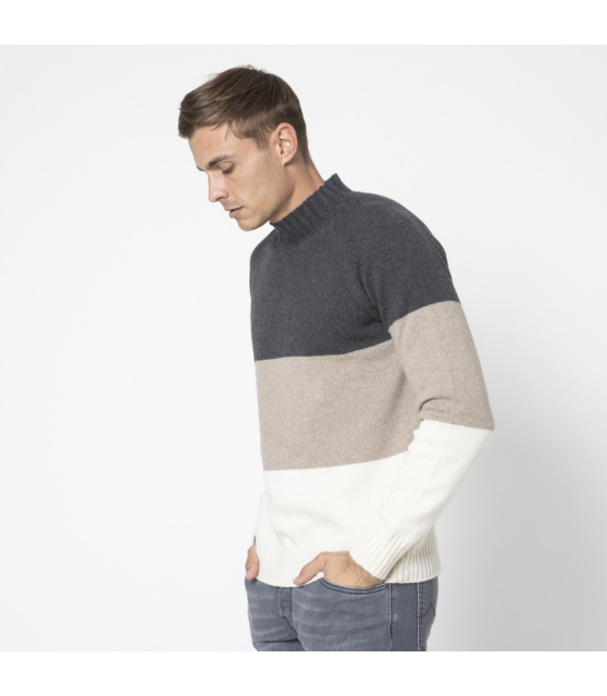 GRAN SASSO - Pull tricolore en éco-cachemire