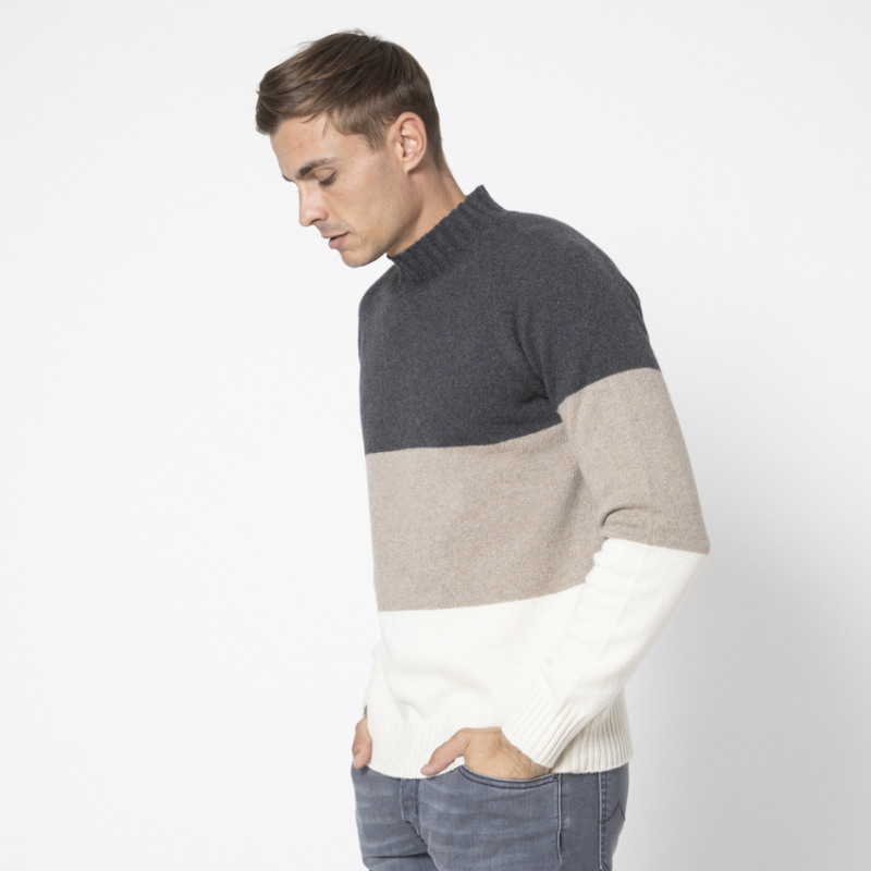 GRAN SASSO - Pull tricolore en éco-cachemire