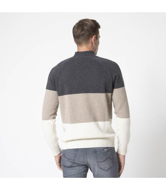 GRAN SASSO - Pull tricolore en éco-cachemire