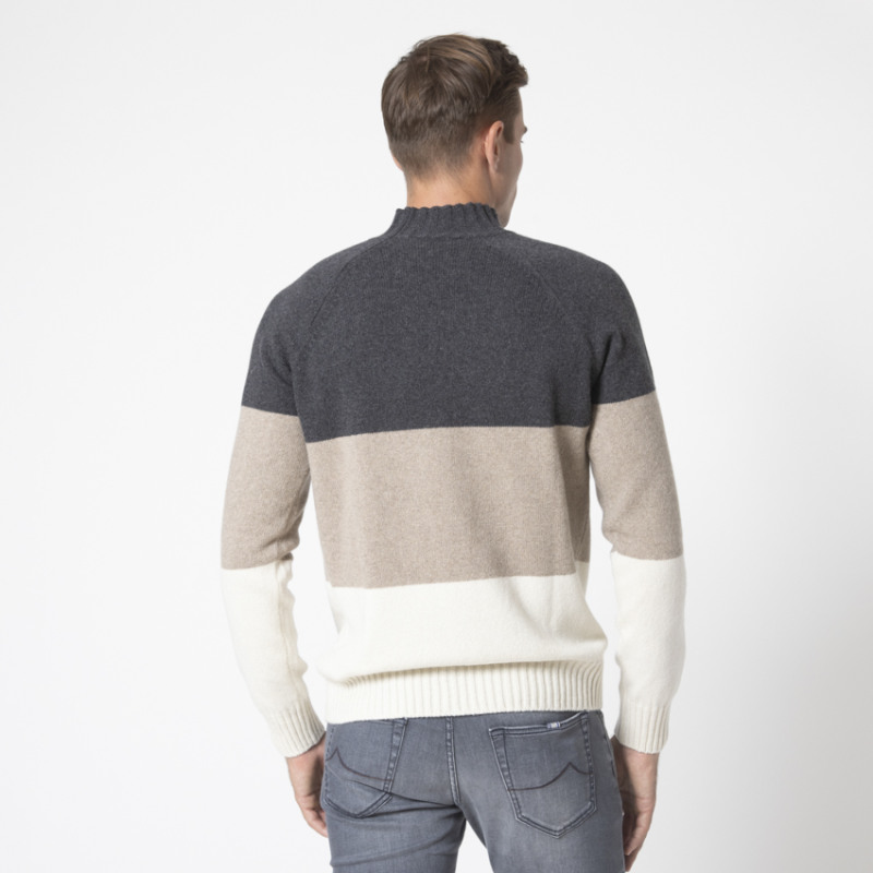 GRAN SASSO - Pull tricolore en éco-cachemire
