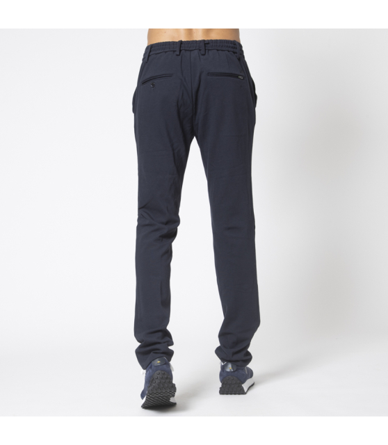 MASON'S - Pantalon chino jogger bleu marine jersey