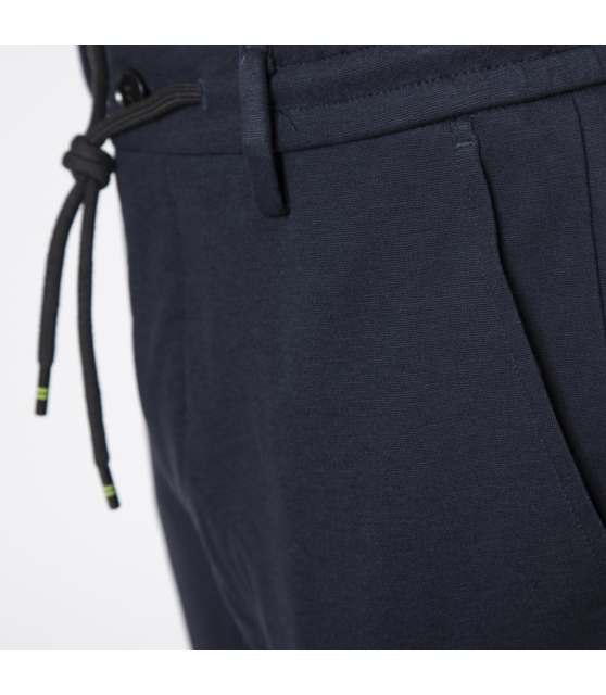MASON'S - Pantalon chino jogger bleu marine jersey