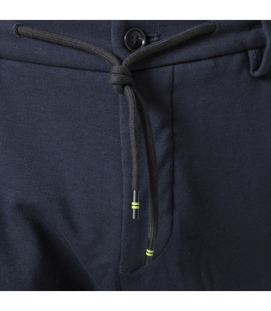 MASON'S - Pantalon chino jogger bleu marine jersey