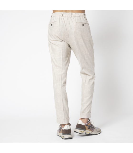 GRAN SASSO - Pantalon beige chiné en laine